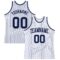 Custom White Navy Pinstripe Navy-Gray Authentic Basketball Jersey