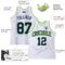 Custom White Navy Pinstripe Navy-Neon Green Authentic Basketball Jersey