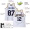 Custom White Navy Pinstripe Navy-Old Gold Authentic Basketball Jersey