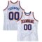 Custom White Royal Pinstripe Royal-Orange Authentic Basketball Jersey