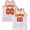 Custom White Red Pinstripe Red-Gold Authentic Basketball Jersey