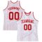Custom White Red Pinstripe Red Authentic Basketball Jersey