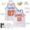 Custom White Orange Pinstripe Orange-Royal Authentic Basketball Jersey
