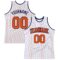 Custom White Orange Pinstripe Orange-Navy Authentic Basketball Jersey