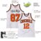 Custom White Orange Pinstripe Orange-Black Authentic Basketball Jersey