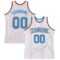Custom White Orange Pinstripe Blue-Orange Authentic Basketball Jersey