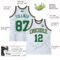 Custom White Kelly Green Pinstripe Kelly Green Old Gold-Black Authentic Basketball Jersey