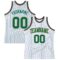 Custom White Kelly Green Pinstripe Kelly Green Old Gold-Black Authentic Basketball Jersey