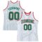 Custom White Kelly Green Pinstripe Kelly Green-Red Authentic Basketball Jersey