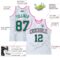 Custom White Kelly Green Pinstripe Kelly Green-Pink Authentic Basketball Jersey