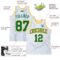 Custom White Kelly Green Pinstripe Kelly Green-Gold Authentic Basketball Jersey
