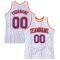 Custom White Purple Pinstripe Purple-Orange Authentic Basketball Jersey