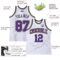 Custom White Purple Pinstripe Purple Old Gold-Black Authentic Basketball Jersey