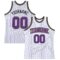Custom White Purple Pinstripe Purple Old Gold-Black Authentic Basketball Jersey