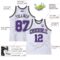 Custom White Purple Pinstripe Purple Gray-Black Authentic Basketball Jersey