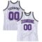 Custom White Purple Pinstripe Purple Gray-Black Authentic Basketball Jersey