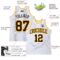 Custom White Brown Pinstripe Brown-Gold Authentic Basketball Jersey