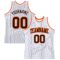 Custom White Brown Pinstripe Brown-Orange Authentic Basketball Jersey