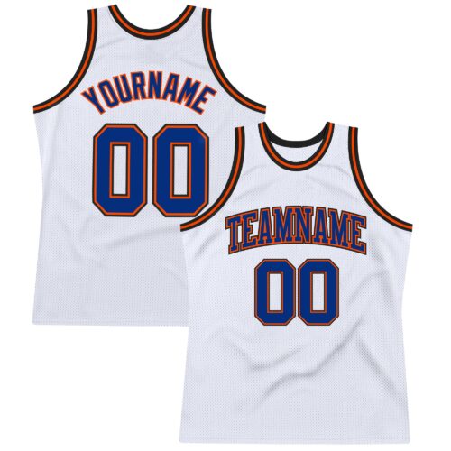 White1283 Custom White Royal Orange-Black Authentic Throwback Basketball Jersey
