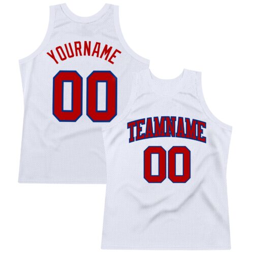 White1284 Custom White Red-Royal Authentic Throwback Basketball Jersey