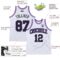 Custom White Black-Purple Authentic Throwback Basketball Jersey