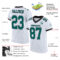 White1400-1 Custom White Midnight Green-Black Mesh Authentic Football Jersey