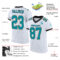 White1401-1 Custom White Teal Old Gold-Black Mesh Authentic Football Jersey
