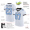 Custom White Light Blue-Black Mesh Authentic Football Jersey