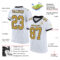 Custom White Old Gold-Black Mesh Authentic Football Jersey
