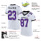 White1405-1 Custom White Purple Gray-Black Mesh Authentic Football Jersey