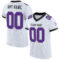 White1405 Custom White Purple Gray-Black Mesh Authentic Football Jersey
