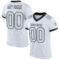 White1410 Custom White Silver-Black Mesh Authentic Football Jersey