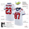 White1412-1 Custom White Red-Navy Mesh Authentic Football Jersey