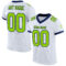 White1415 Custom White Neon Green-Navy Mesh Authentic Football Jersey