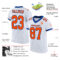 White1416-1 Custom White Orange-Royal Mesh Authentic Football Jersey