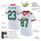 White1420-1 Custom White Kelly Green-Red Mesh Authentic Football Jersey