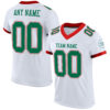 Custom White Kelly Green-Red Mesh Authentic Football Jersey