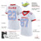White1421-1 Custom White Light Blue-Red Mesh Authentic Football Jersey