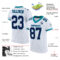 White1423-1 Custom White Navy Gray-Teal Mesh Authentic Football Jersey