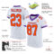 White1424-1 Custom White Orange-Purple Mesh Authentic Football Jersey