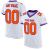 Custom White Orange-Purple Mesh Authentic Football Jersey