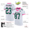 White1426-1 Custom White Kelly Green-Pink Mesh Authentic Football Jersey