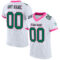 White1426 Custom White Kelly Green-Pink Mesh Authentic Football Jersey