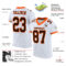 White1427-1 Custom White Brown-Orange Mesh Authentic Football Jersey