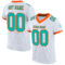 White1428 Custom White Aqua-Orange Mesh Authentic Football Jersey