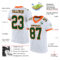 White1429-1 Custom White Green-Orange Mesh Authentic Football Jersey