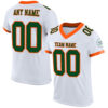 Custom White Green-Orange Mesh Authentic Football Jersey