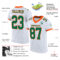 White1430-1 Custom White Kelly Green-Orange Mesh Authentic Football Jersey