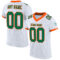 White1430 Custom White Kelly Green-Orange Mesh Authentic Football Jersey