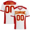 Custom White Red-Gold Authentic Football Jersey